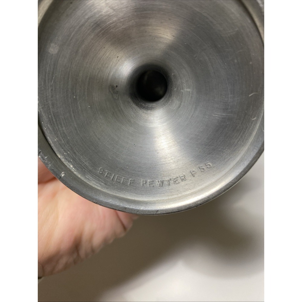 Vintage 1972 Stieff Pewter P55 Goblet 6" Tall Trophy Cup Water Chalice Metalware - Picture 3 of 3